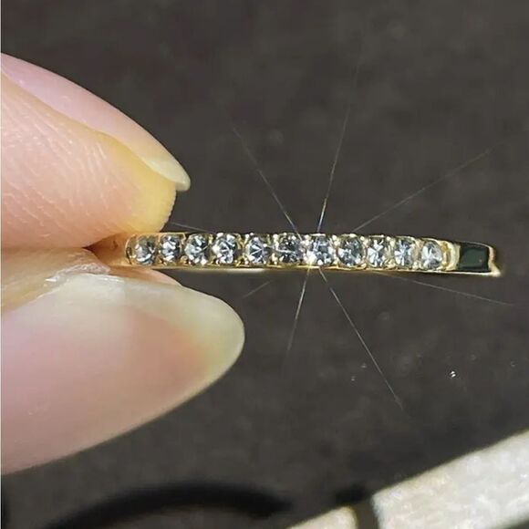 3pcs Elegant Stacking Rings 14k Plated Paved Shining Zirconia - Picture 4 of 7